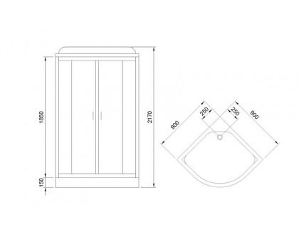 Душевая кабина Royal Bath RB 90HK7-BT-CH 90х90 см, с прозрачными стеклами