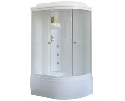 Душевая кабина Royal Bath RB 8120BK3-WC 120х80 см, с матовыми стеклами, левосторонняя