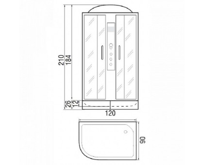 Душевая кабина River DESNA 120/90/24 MT L