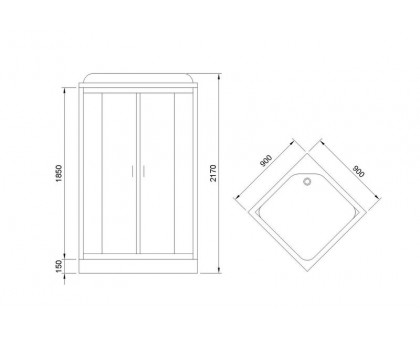 Душевая кабина Royal Bath RB 90HP4-MM 90х90 см, с матовыми стеклами