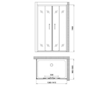 Душевой уголок Gemy Victoria S30192E-A100 140х100 см