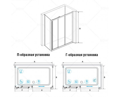 Душевой уголок RGW CL-40 (CL-11 + Z-050-1) 110х100, прозрачное стекло