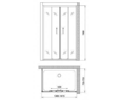 Душевой уголок Gemy Victoria S30192E-A75 140х75 см