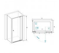 Душевой уголок RGW PA-44 (PA-02 + Z-12 + A-11) 120x80, прозрачное стекло