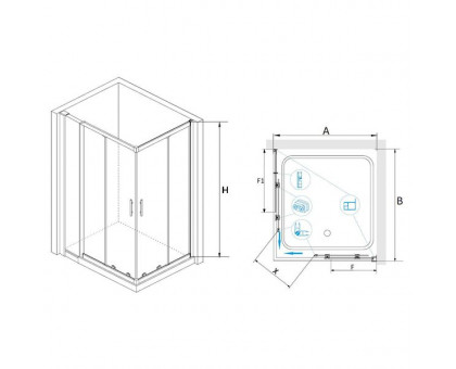 Душевой уголок RGW HO-42 (HO-31 + Z-41) 100x130, прозрачное стекло