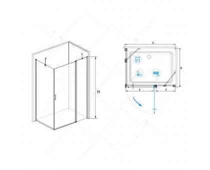 Душевой уголок RGW LE-44 (LE-04+Z-14) 110x80, прозрачное стекло