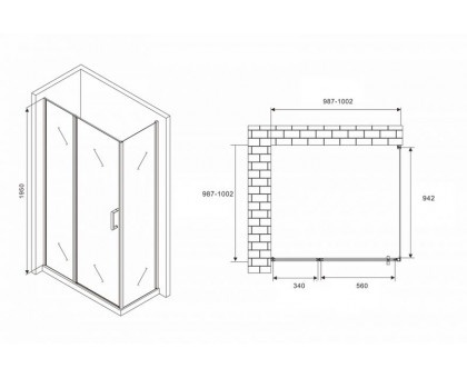 Душевой уголок ABBER Sonnenstrand AG04100BS-S100B