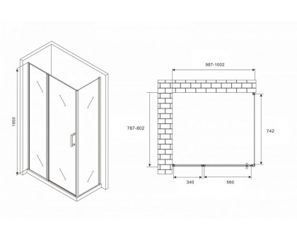 Душевой уголок ABBER Sonnenstrand AG04100S-S80