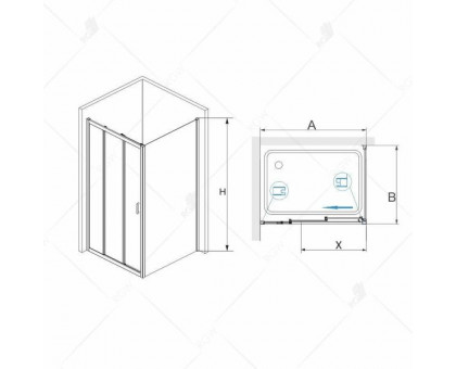 Душевой уголок RGW PA-73 P (PA-13 + 2Z-33) 100x100, прозрачное стекло