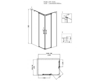 Душевой уголок Grossman GR-3110L 110х80