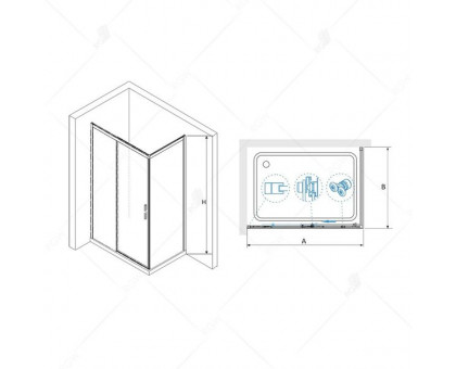 Душевой уголок RGW LE-41 (LE-12 + Z-22) 120x80, прозрачное стекло
