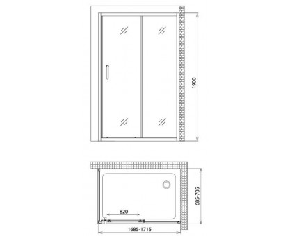 Душевой уголок Gemy Victoria S30191G-A70 170х70 см