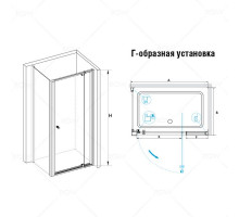 Душевой уголок RGW PA-32 (PA-02 + Z-12 + A-11) 100x100, стекло шиншилла